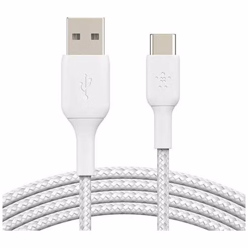 Belkin kábel Boost Charge Braided USB-A to USB-C 3m - White