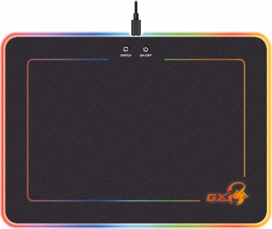 GENIUS GX GAMING podložka pod myš GX-Pad 600H RGB/ 350 x 250 x 5,5 mm/ tvrdá/ USB/ RGB podsvícení