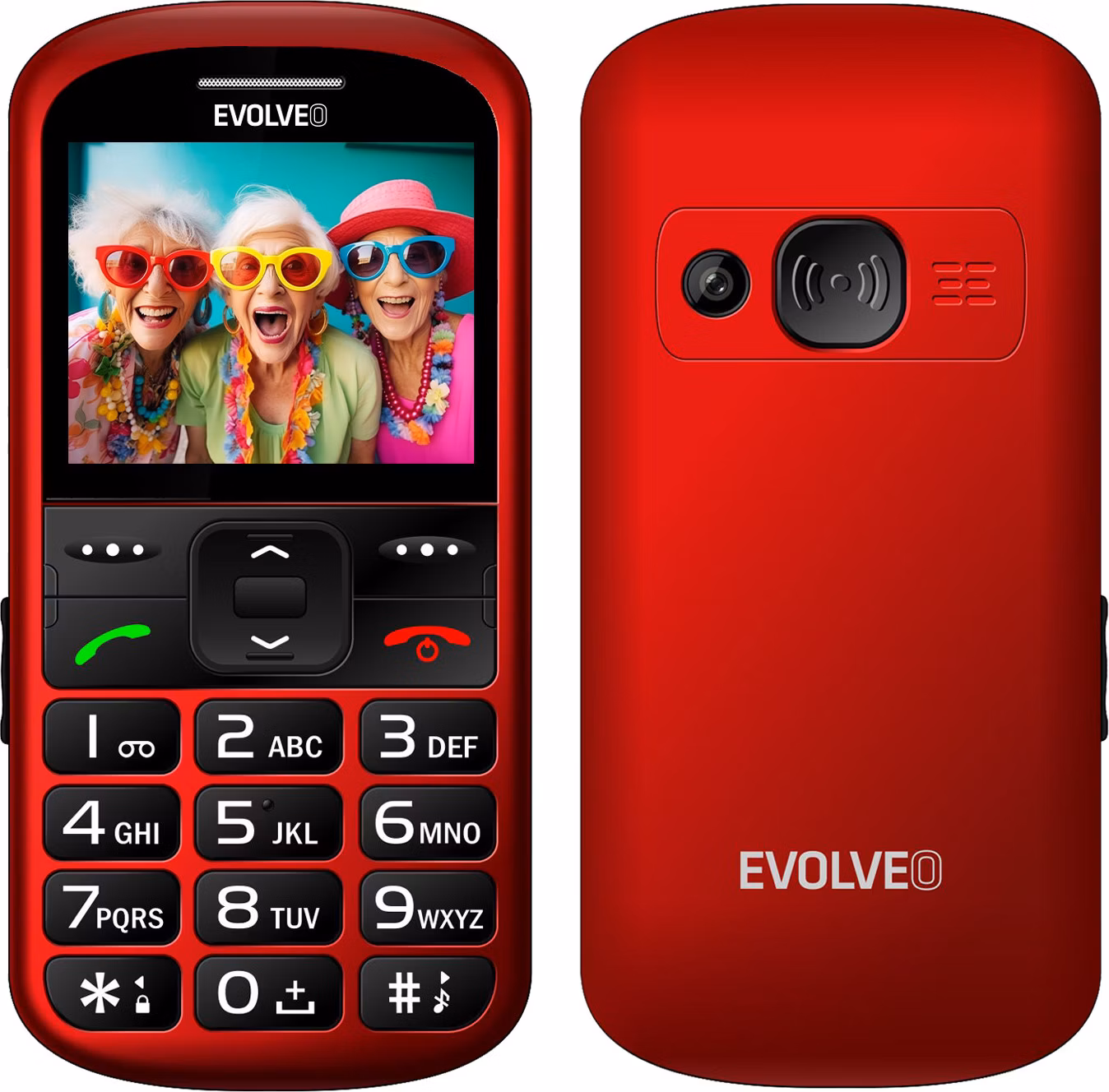 EVOLVEO EasyPhone XS, mobilní telefon pro seniory, červená