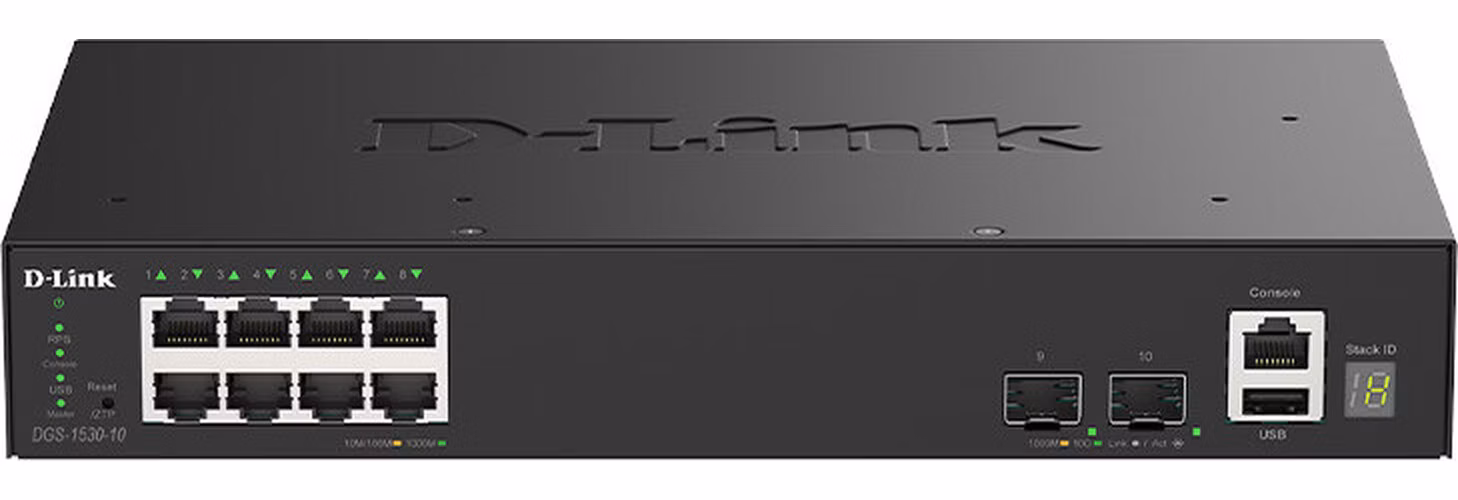 D-Link DGS-1530-10/E 8 Ports GE + 2 Ports 10G SFP+ Smart Managed Switch