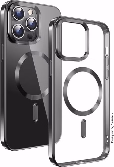 SWISSTEN POUZDRO CLEAR JELLY MagStick METALLIC PRO IPHONE 15 ČERNÉ