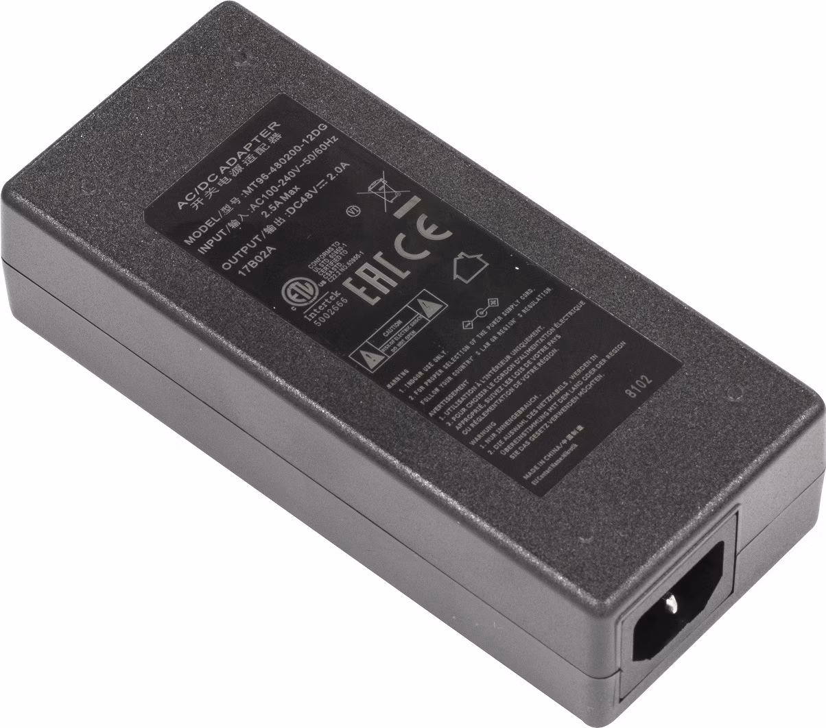 MikroTik 48V2A96W - 48V, 2A, napájací adaptér, napájací kábel