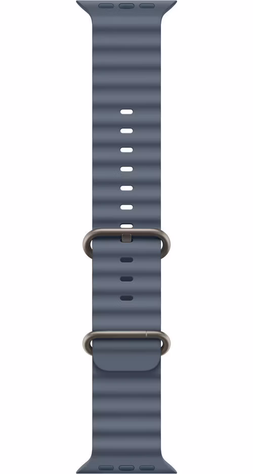 Apple Watch 49mm Anchor Blue Ocean Band - Natural Titanium Finish