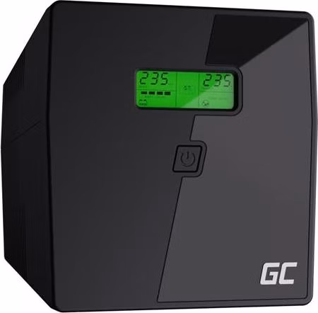 Green Cell Nepřerušitelný zdroj napájení UPS 1000VA 600W s LCD displejem | VERZE EU | 2x Schuko 2x IEC zásuvky