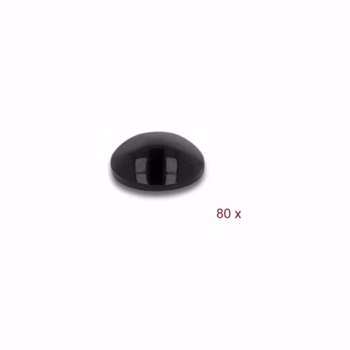 Delock Gumové nožky kulaté, samolepicí, 6 x 2 mm, 80 ks, černé