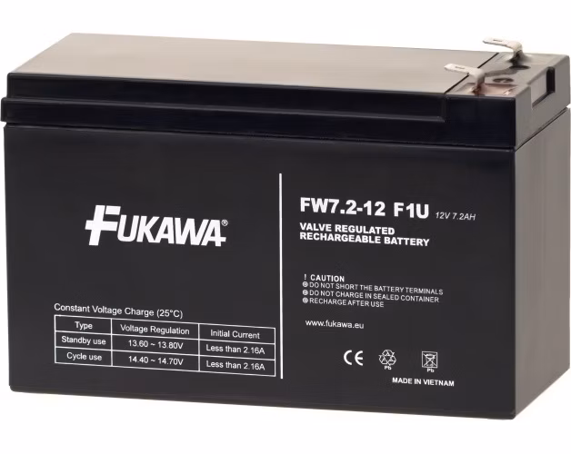 FUKAWA olověná baterie FW 7,2-12 F1U do UPS APC/ AEG/ EATON/ Powerware/ 12V/ 7,2 Ah/ životnost 5 let/ Faston F1-4,7mm