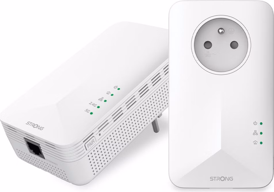 STRONG sada 2 adaptérů Powerline 1000 WF DUO FRV2/ Powerline 1000 Mbit/s/ Wi-Fi 1200 Mbit/s/ 2x LAN/ bílý