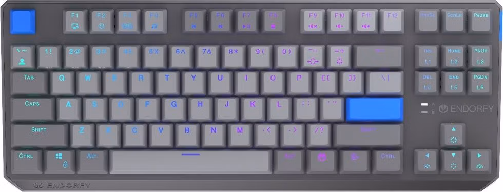 Endorfy Thock V2 TKL Wireless Klávesnice,herní,bezdrátová,mechanická,Endorfy Yellow,US layout,TKL,ARGB,hliník.,BT,2,4GHz USB,šedá