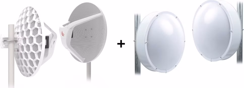 Sada: MikroTik RouterBOARD Wireless Wire Dish, (60 GHz), 2ks + Kryt JRC JH-LHG 2ks