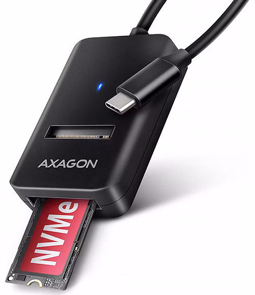 AXAGON USB-C adaptér pro připojení M.2 NVMe SSD / ADM2-CM / USB-C / USB 3.2 Gen2 / USB-C kabel 10cm