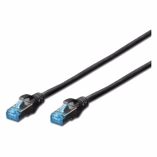 Digitus CAT 5e SF-UTP patch cable, PVC AWG 26/7, length 0.5 m, color black