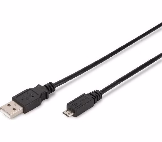 Digitus USB 2.0 connection cable, type A - micro B M/M, 1.0m, USB 2.0 conform, bl