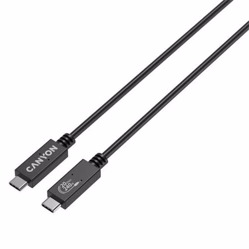 Canyon OnWire 240, 1 m, nabíjací a dátový kábel USB-C / USB-C, USB4, 240 W PD, 20 Gb/s, TPE, čierny