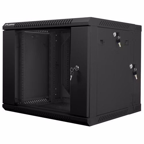 LANBERG RACKOVÁ SKŘÍŇ 19" DVOUDÍLNÁ NÁSTĚNNÁ 9U/600X600 (FLAT PACK) ČERNÁ