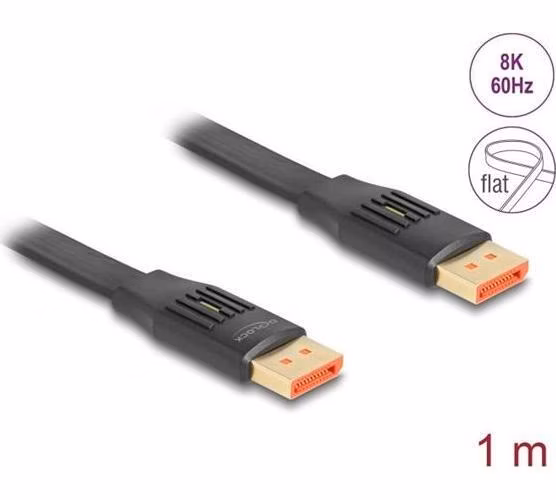 Delock DisplayPort plochý stuhový kabel 8K 60 Hz 1 m