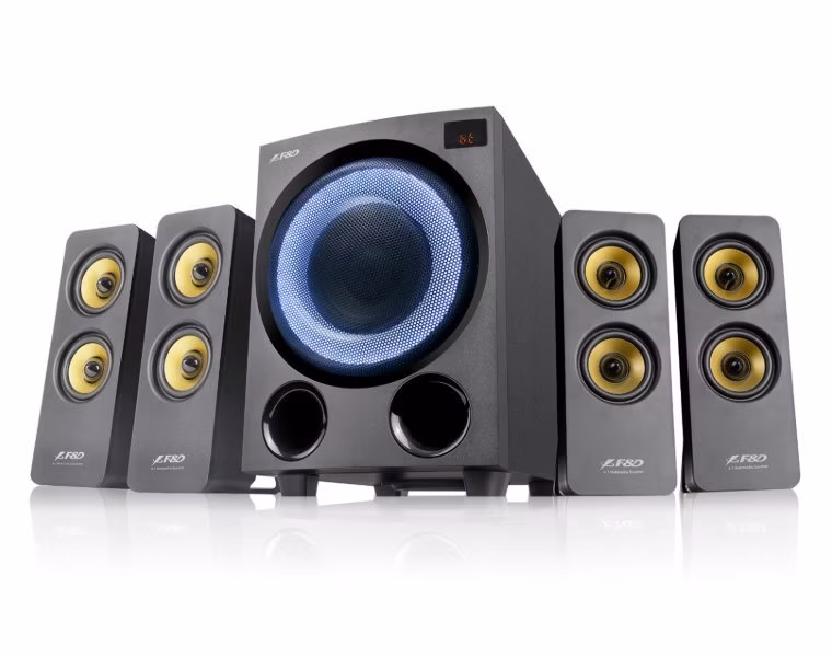 POŠKOZENÝ OBAL - FENDA F&amp;D repro F7700X/ 4.1/ 80W/ černé s RGB/ BT5.0/ FM rádio/ USB přehrávání/ optický vstup/ dálkové ovládá...