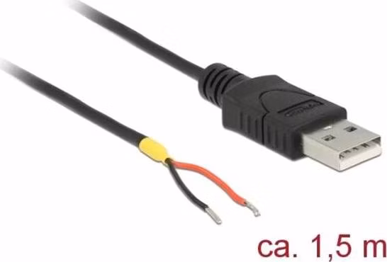 Delock Kabel USB 2.0 Typ-A samec > 2 x dráty bez konektoru 1,5 m Raspberry Pi