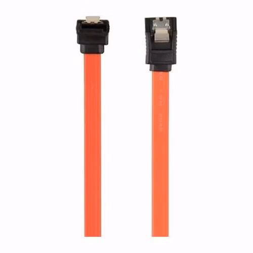GEMBIRD Serial ATA III datový kabel, 10 cm, s konektorem ohnutým o 90 stupňů, hromadné balení, kovové klipy