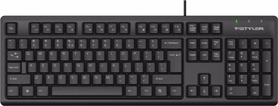 A4tech FK12, multimediální kancelářská klávesnice, CZ/US, USB, černá