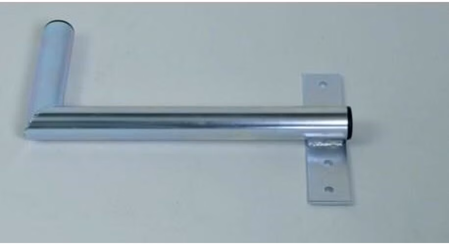 Držák antény na zeď u okna s pásem, pravé uchycení, galvanický zinek, délka 40cm