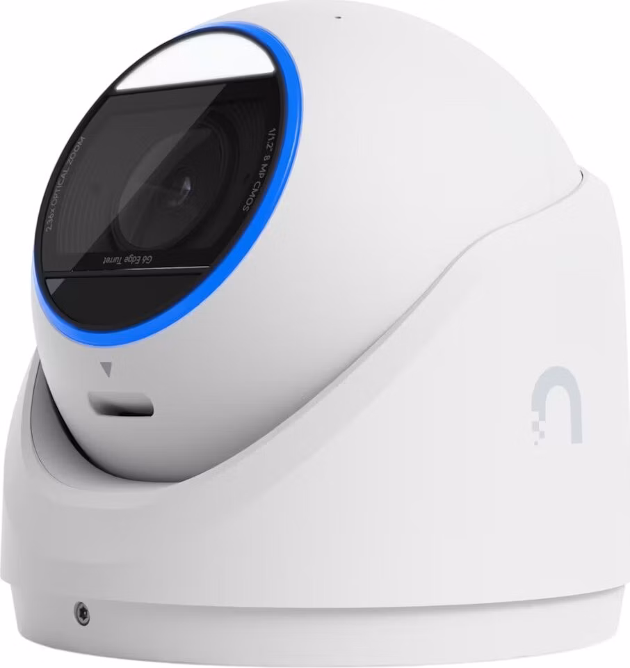 Ubiquiti UniFi G6 Edge Turret - kamera, 8Mpx rozlišení, IR LED, AI detekce, IP66, IK04, 2.36x zoom, MicroSD, PoE+, bílá