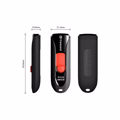 Transcend 16GB JetFlash 590, USB 2.0 flash disk, černo/červený