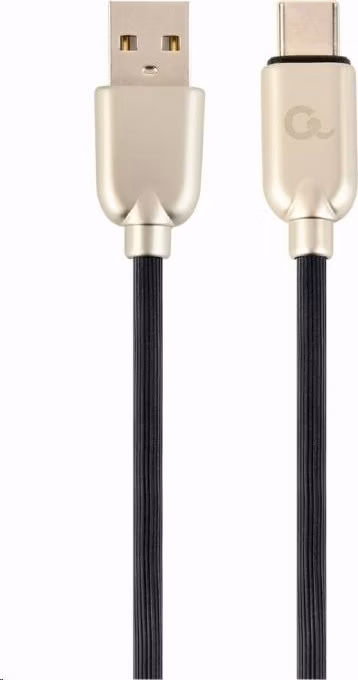 GEMBIRD CABLEXPERT Kabel USB 2.0 AM na Type-C kabel (AM/CM), 1m, pogumovaný, černý, blister, PREMIUM QUALITY