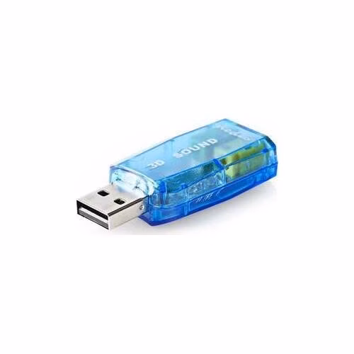 Nedis USCR10051BU - Zvuková Karta | 3D zvuk 5.1 | USB 2.0 | Dvojitý Konektor 3,5 mm
