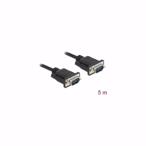 Delock Sériový kabel rozhraní RS-232 Sub-D9, ze zástrčkového na zástrčkový, délky 5 m