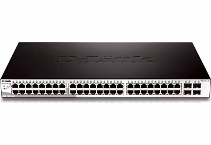 D-Link DGS-1210-52MP L2/L3 Smart+ PoE switch, 48x GbE PoE+, 4x RJ45/SFP, PoE 370W