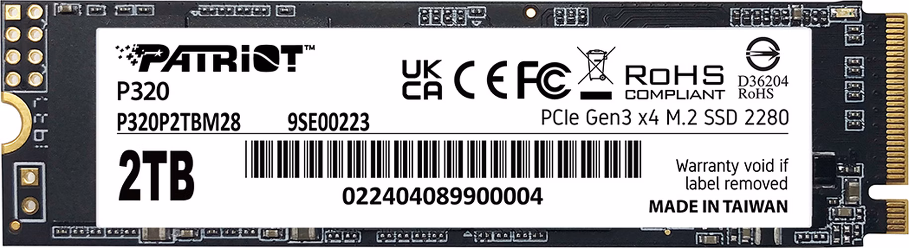 PATRIOT P320 2TB SSD / Interní / M.2 PCIe Gen3 x4 NVMe 1.3 / 2280