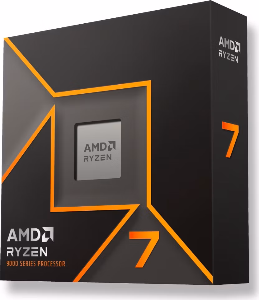 CPU AMD RYZEN 7 9700X, 8-core, 3.8GHz, 40MB cache, 65W, AMD Radeon Graphics, socket AM5, BOX, bez chladiče