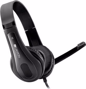 Canyon HSC-1, PC Headset, slúchadla s mikrofónom, 1 x 3.5mm jack komb., ovládanie na kábli, 2 m, čierne