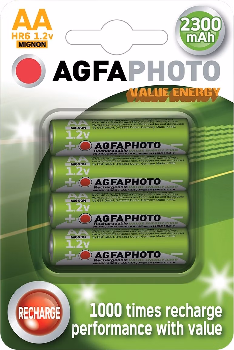 AgfaPhoto nabíjecí NiMH baterie AA, 2300mAh, blistr 4ks