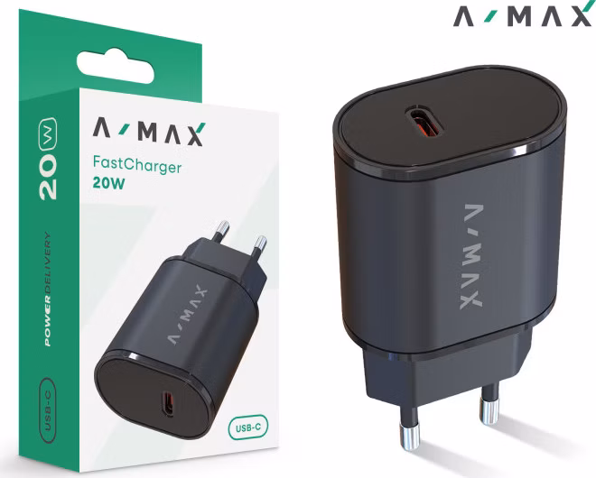 Aligator sieťová nabíjačka A-MAX PD 20W USB-C čierna