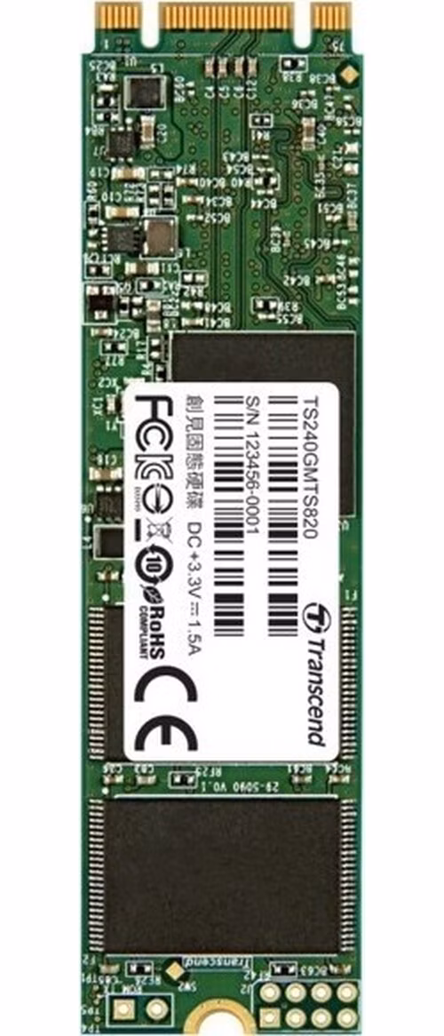 TRANSCEND MTS820S 480GB SSD disk M.2 2280, SATA III (TLC), 530MB/s R, 480MB/s W