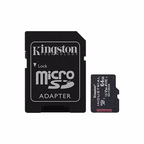 64 GB . microSDXC karta Kingston Industrial C10 A1 pSLC Card + SD Adapter