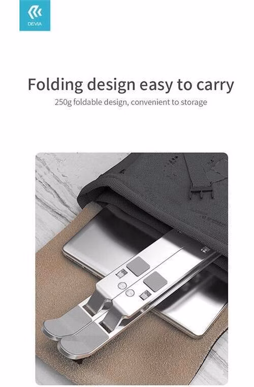 Devia Pro1 Multi-function Folding Stand For Tablet/Laptop - Silver