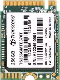 TRANSCEND MTE370T 256GB SSD disk M.2 2230, PCIe Gen3 x4 NVMe 1.3 (3D TLC), 2000MB/s R, 1100MB/s W