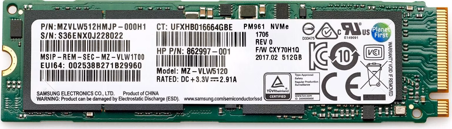 HP 512GB PCIe-4x4 NVME TLC SSD