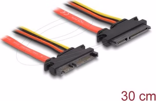 Delock Prodlužovací kabel SATA 6 Gb/s 22 pin samec > SATA 22 pin samice (5 V + 12 V) 30 cm