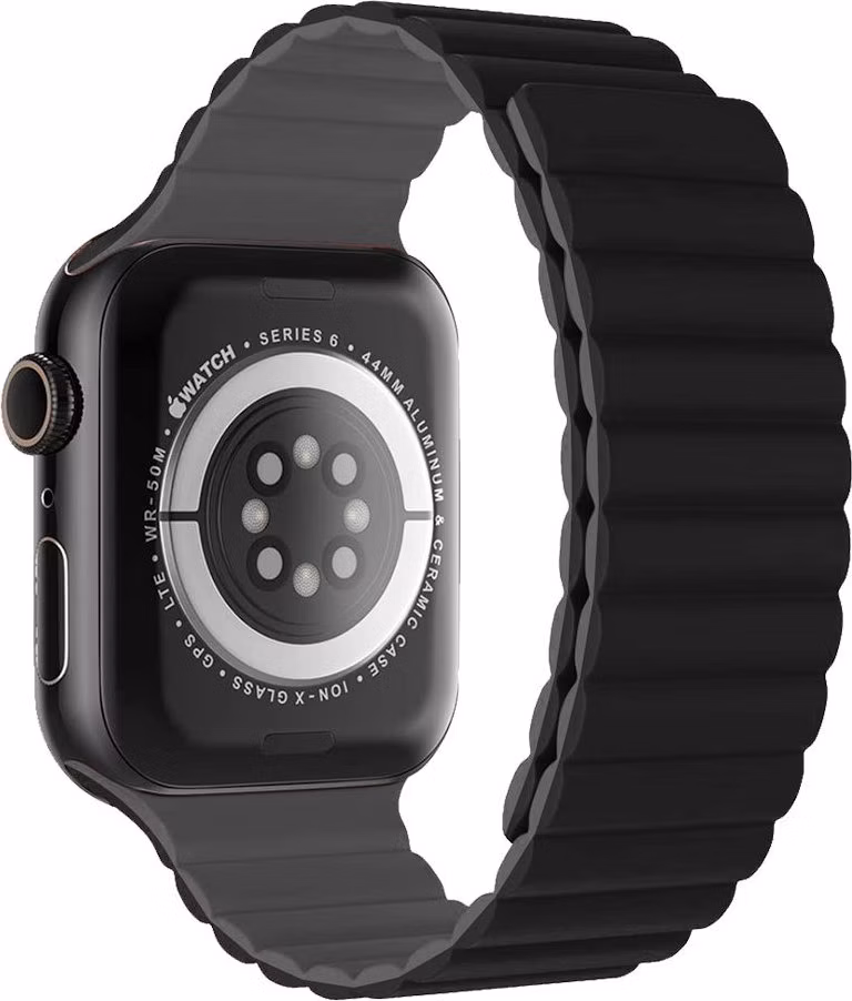 Devia remienok Nature Silicone Magnetic Watch Band 44/45/46mm - Black