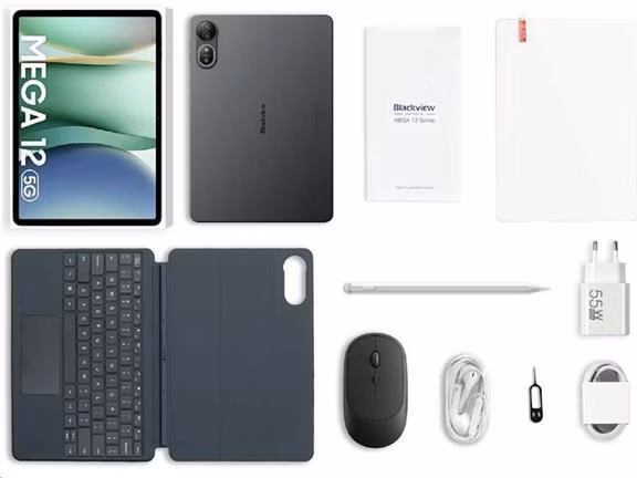 Blackview MEGA 12 SET 5G 12.2" FHD 2400x1600 120Hz 12GB+256GB MT Dimensity 7200 Octa-core 2.8GHz IP68, zlatý