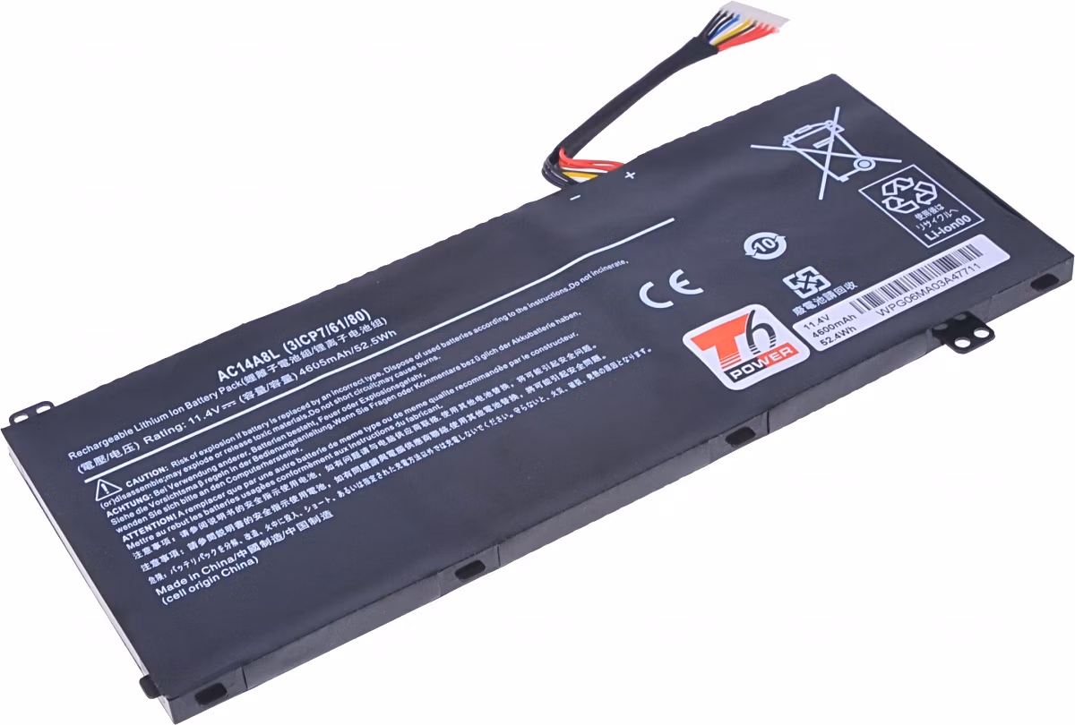 Batéria T6 Power pre Acer Aspire Nitro VN7-571, VN7-572, VN7-591, 4600mAh, 52Wh, 3cell, Li-pol