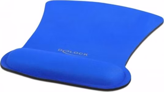 Delock Ergonomická podložka pod myš s opěrkou zápěstí modrý 255 x 207 mm
