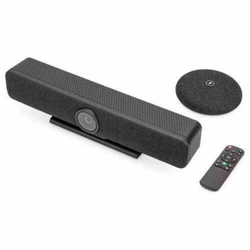 DIGITUS 4K All-in-One Video Bar, Set ePTZ, AI, 4x mikrofon / 1x reproduktor, 1x stolní mikrofon