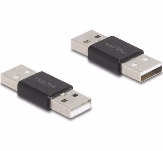 Delock Adaptér měnící „pohlaví“ USB 2.0 Typ-A ze zástrčky na zástrčku, kovový