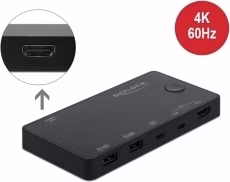 Delock HDMI / USB-C™ KVM Switch 4K 60 Hz s USB 2.0