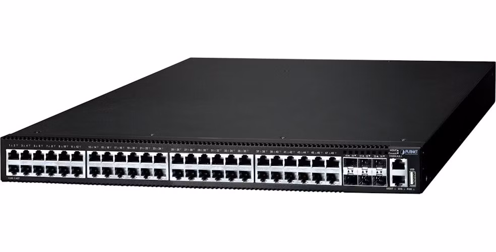 Planet SGS-6341-48T6X L3 switch, 48x1Gb, 6x10Gb SFP+, HW/IP stack, VSF/Cluster, NIS2+NDAA