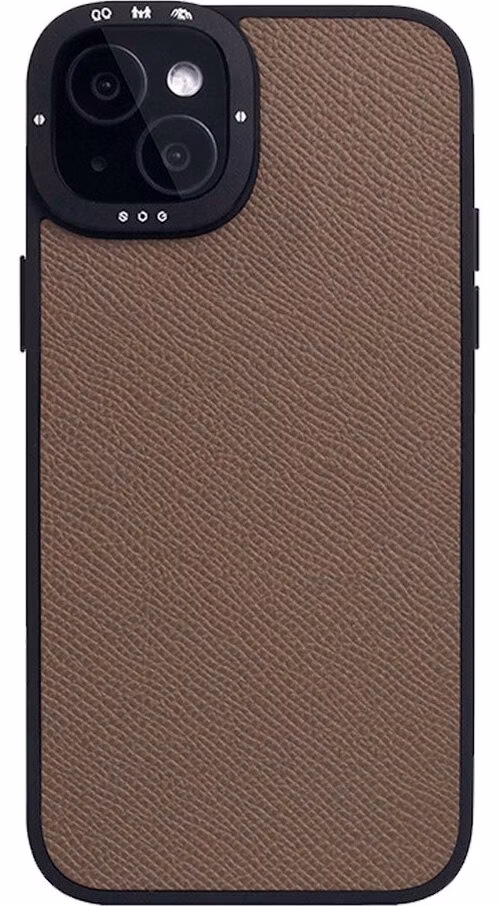 SLG Design kryt D9 France Epsom Leather pre iPhone 15 Plus - Etoupe